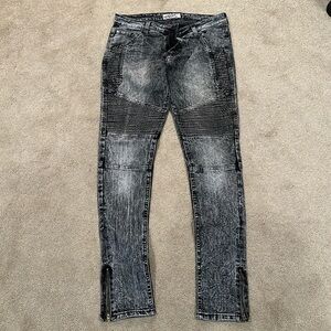Men's Distressed Gray Skinny Jeans